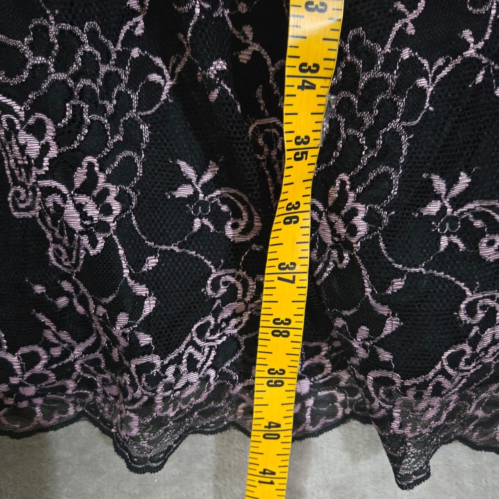 Dessy Collection‎ Black Pink Lace Strapless Prom Dress 10 Fairy Goth Y2K Sheer - Picture 7 of 13